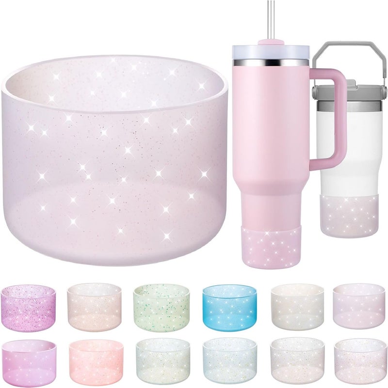 Onlymory Silicone Boot for 30 40 OZ Stanley Cup Accessories, Glitter Boots for Stanley 20OZ 30OZ Tumbler Ice-Flow 16OZ Bottle, Anti-Slip Bling Protector Bottom Cover Sleeve - Image 1